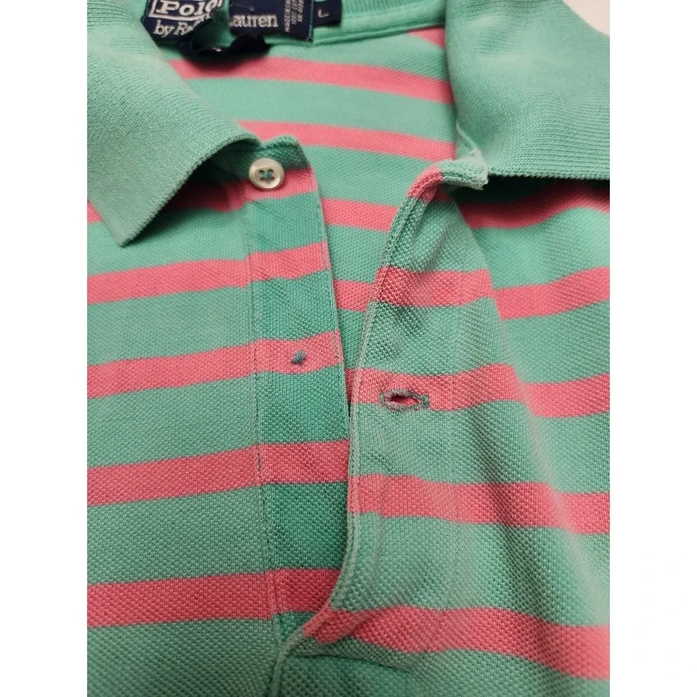 Polo Ralph Lauren Polo Shirt Mens Large Striped Pocket Classic Big Shirt‎